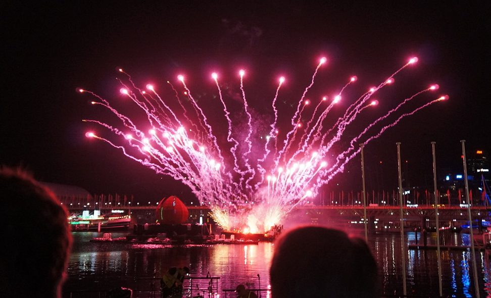 Fogos artificiais em Darling Harbour