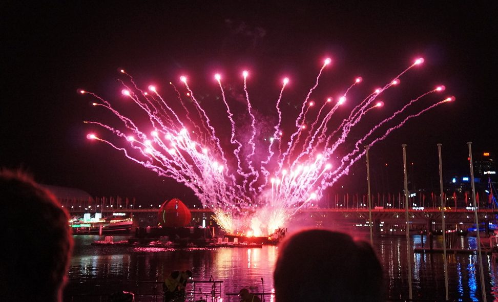 Fogos artificiais em Darling Harbour