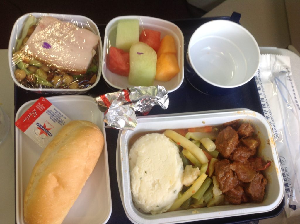 Comida de aviao deliciosa China Southern Airlines