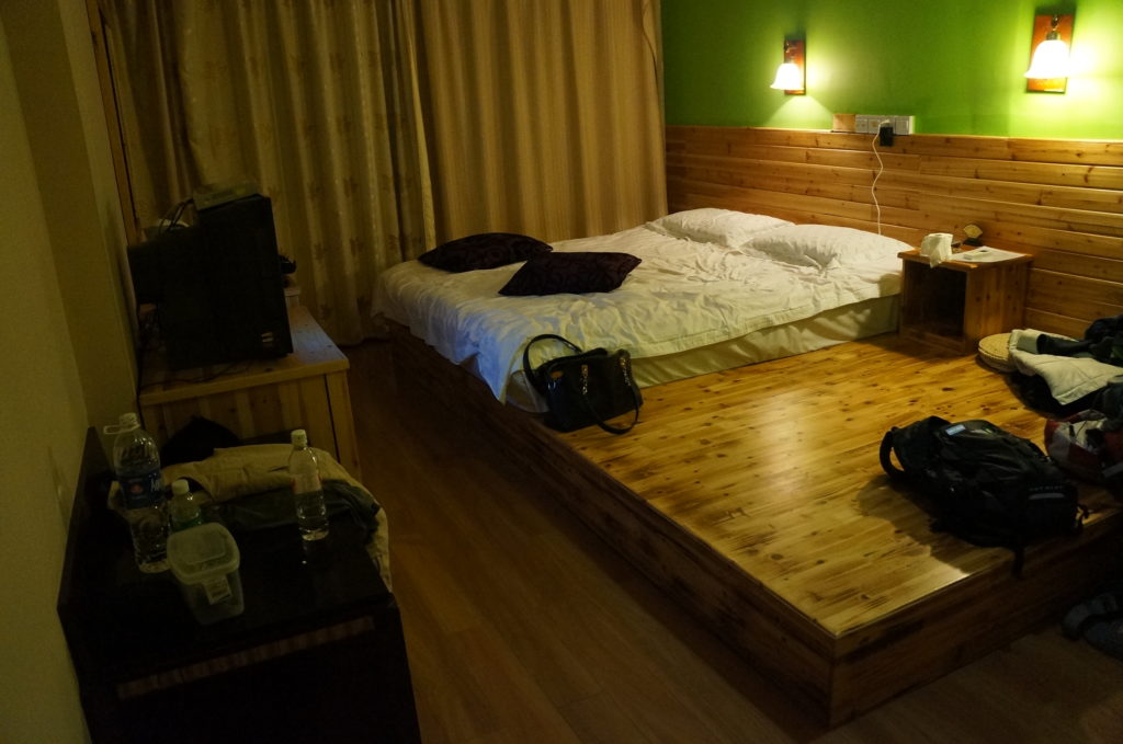 Nosso quarto no Guilin Ming Palace Internacional Youth Hostel