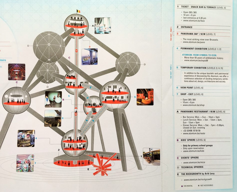 visitando o Atomium - tour do mapa oficial