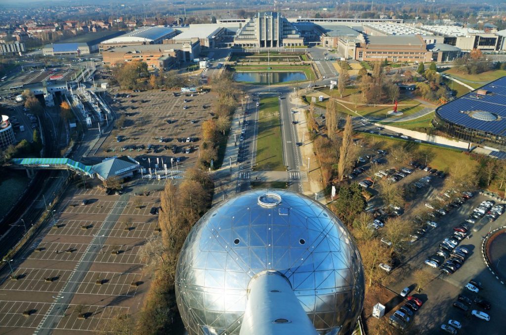 visitando o Atomium - vista do topo