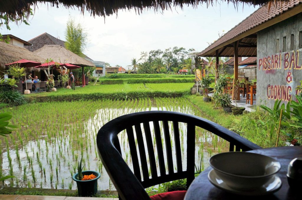 restaurantes imperdíveis em Ubud - campo de arroz