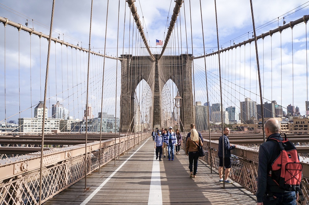 Atravessar a Brooklyn Bridge a pé